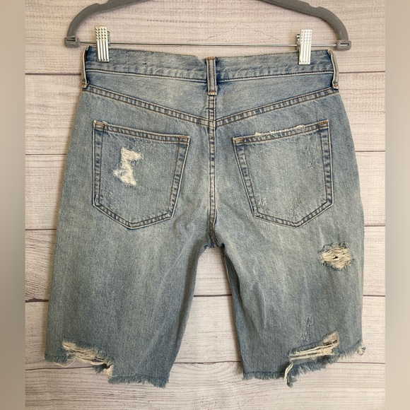 We The Free | NWOT Caroline Bermuda Distressed Denim Shorts - Picture 3 of 11
